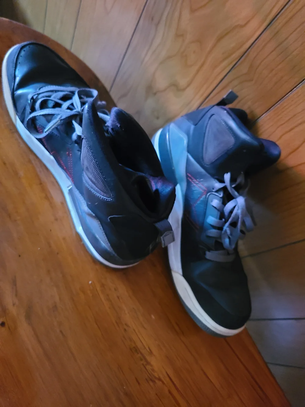 Jordan Men's High-Top Sneakers in Black and Gray Flight